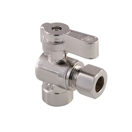 Kingston Brass KF4320SN 1/2" Sweat x 3/8" OD Comp Angle Stop Valve, Brushed Nickel KF4320SN